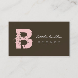 visitekaartjes > kleine bubba [roze : chocolade]