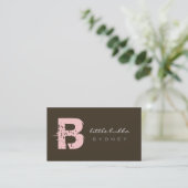 visitekaartjes > kleine bubba [roze : chocolade] (Staand voorkant)