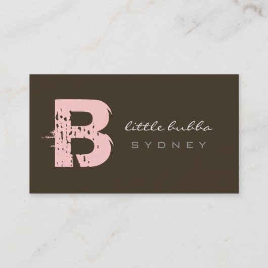 visitekaartjes > kleine bubba [roze : chocolade] (Voorkant)