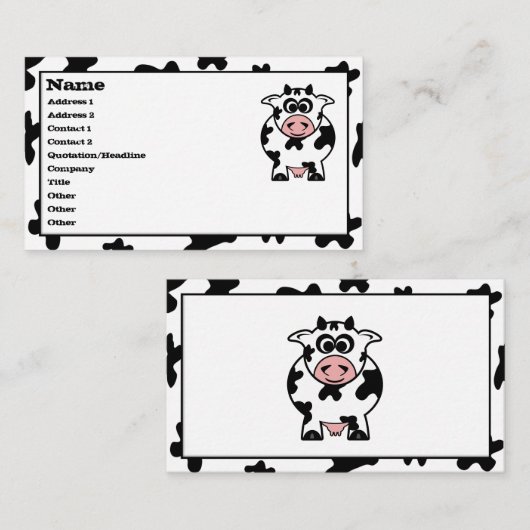 Visitekaartjes koeien (Voorkant / Achterkant)
