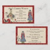 visitekaartjes : Land Boerderij Meisje en Dieren (Voorkant / Achterkant)