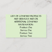 Visitekaartjes - Lemony White Zinnia (Achterkant)