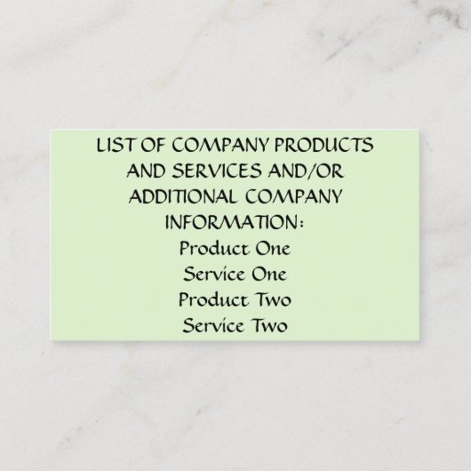 Visitekaartjes - Lemony White Zinnia (Achterkant)