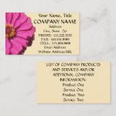 Visitekaartjes - Magenta Zinnia (Voorkant / Achterkant)