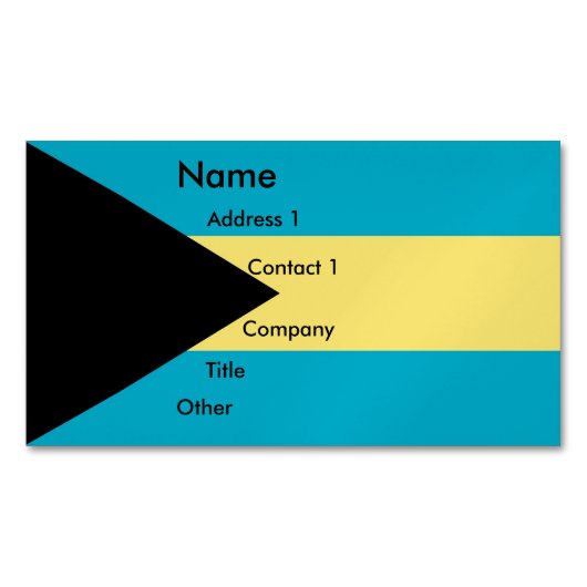 Visitekaartjes magneet met Bahamas vlag (Voorkant)