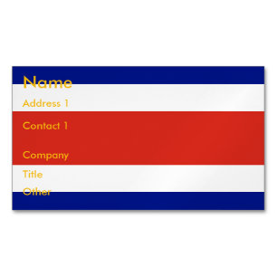 Visitekaartjes magneet met Costa Ricaanse vlag