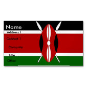 Visitekaartjes magneet met Keniaanse vlag (Voorkant)