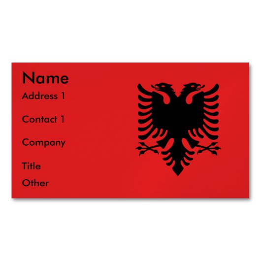 Visitekaartjes magneet met vlag van Albanië (Voorkant)
