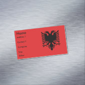 Visitekaartjes magneet met vlag van Albanië (Voorbeeld)