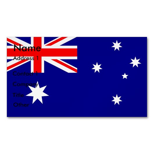 Visitekaartjes magneet met vlag van Australië (Voorkant)