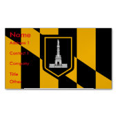 Visitekaartjes magneet met vlag van Baltimore, Ver (Voorkant)