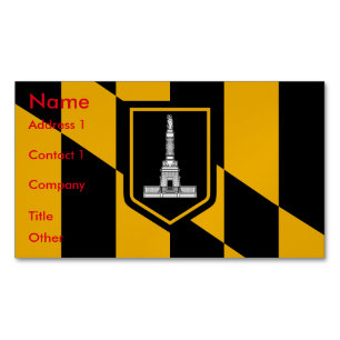 Visitekaartjes magneet met vlag van Baltimore, Ver