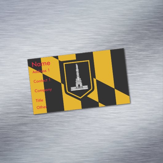 Visitekaartjes magneet met vlag van Baltimore, Ver (Voorbeeld)