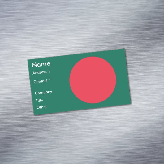 Visitekaartjes magneet met vlag van Bangladesh (Voorbeeld)