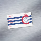 Visitekaartjes magneet met vlag van Cincinnati (Voorbeeld)