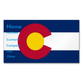 Visitekaartjes magneet met vlag van Colorado