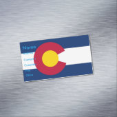 Visitekaartjes magneet met vlag van Colorado (Voorbeeld)