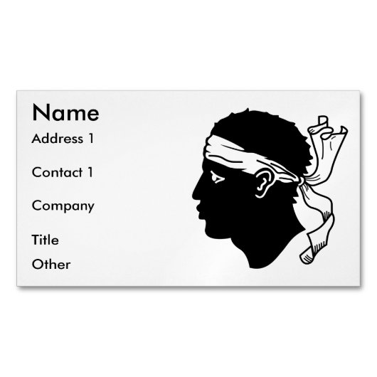 Visitekaartjes magneet met vlag van Corsica (Voorkant)