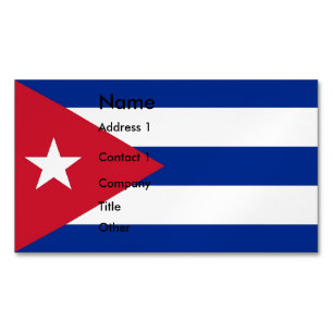 Visitekaartjes magneet met vlag van Cuba