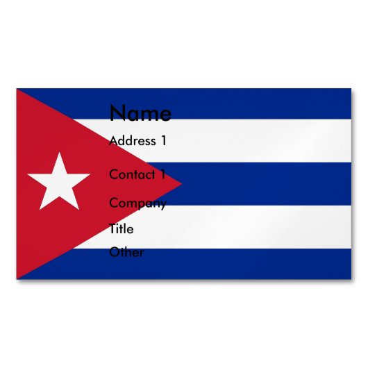 Visitekaartjes magneet met vlag van Cuba (Voorkant)