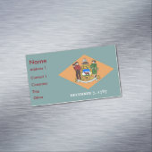 Visitekaartjes magneet met vlag van Delaware (Voorbeeld)