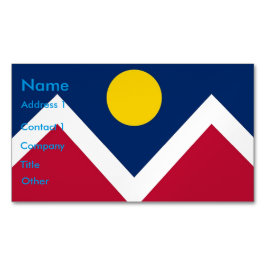 Visitekaartjes magneet met vlag van Denver, Colora