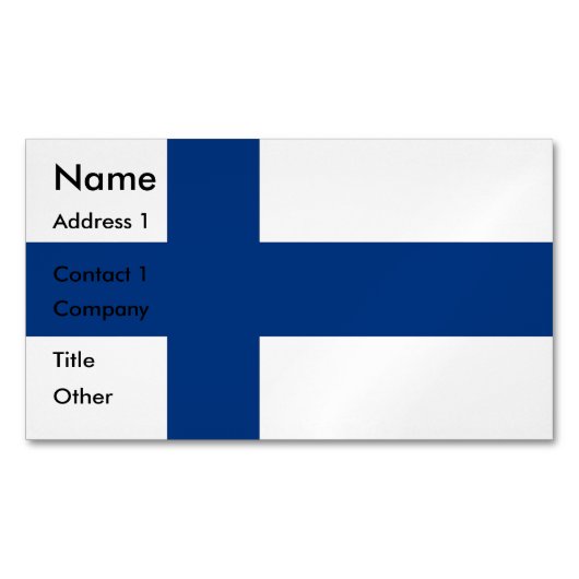 Visitekaartjes magneet met vlag van Finland (Voorkant)