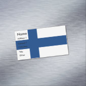 Visitekaartjes magneet met vlag van Finland (Voorbeeld)