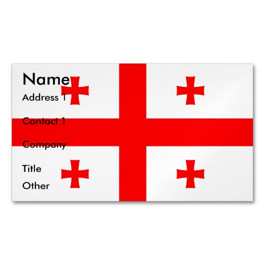 Visitekaartjes magneet met vlag van Georgië (Voorkant)