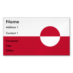 Visitekaartjes magneet met vlag van Groenland