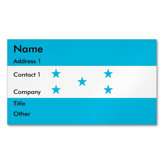 Visitekaartjes magneet met vlag van Honduras (Voorkant)