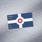 Visitekaartjes magneet met vlag van Indianapolis (Voorbeeld)