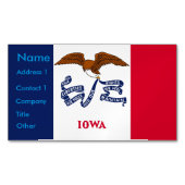 Visitekaartjes magneet met vlag van Iowa (Voorkant)