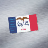 Visitekaartjes magneet met vlag van Iowa (Voorbeeld)
