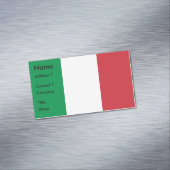 Visitekaartjes magneet met vlag van Italië (Voorbeeld)