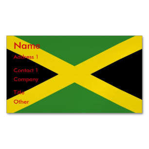 Visitekaartjes magneet met vlag van Jamaica