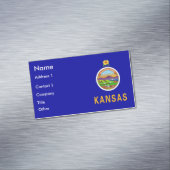 Visitekaartjes magneet met vlag van Kansas (Voorbeeld)