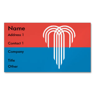 Visitekaartjes magneet met vlag van Kansas City