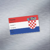 Visitekaartjes magneet met vlag van Kroatië (Voorbeeld)