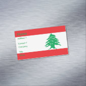 Visitekaartjes magneet met vlag van Libanon (Voorbeeld)