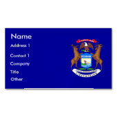 Visitekaartjes magneet met vlag van Michigan (Voorkant)