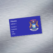 Visitekaartjes magneet met vlag van Michigan (Voorbeeld)