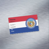 Visitekaartjes magneet met vlag van Missouri (Voorbeeld)
