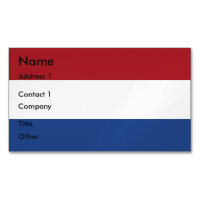 Visitekaartjes magneet met vlag van Nederland
