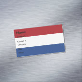 Visitekaartjes magneet met vlag van Nederland (Voorbeeld)