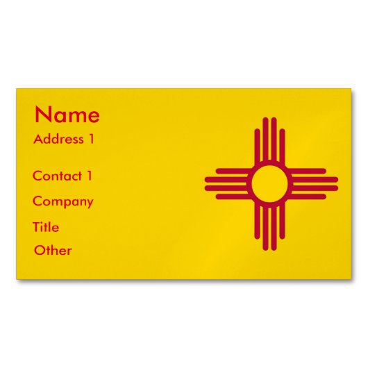 Visitekaartjes magneet met vlag van New Mexico (Voorkant)