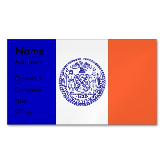 Visitekaartjes magneet met vlag van New York (Voorkant)