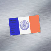Visitekaartjes magneet met vlag van New York (Voorbeeld)