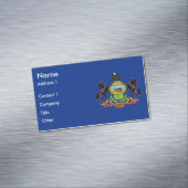 Visitekaartjes magneet met vlag van Pennsylvania (Voorbeeld)