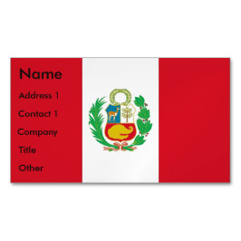 Visitekaartjes magneet met vlag van Peru
